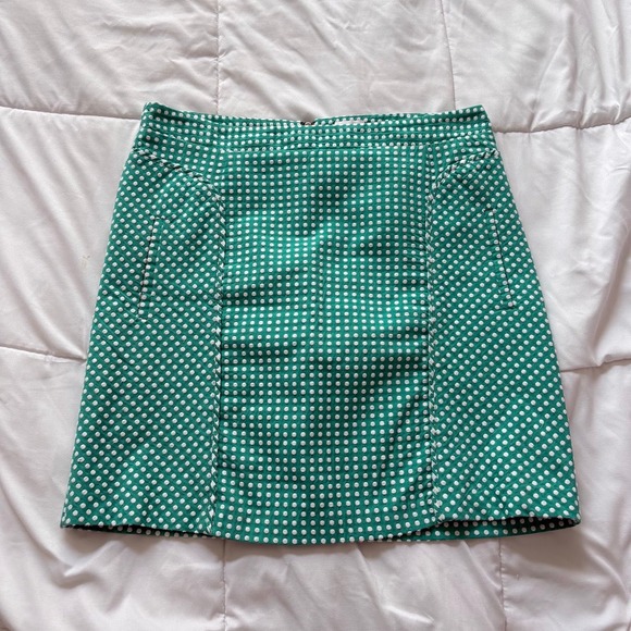 Laundry By Shelli Segal Dresses & Skirts - Laundry‎ by Shelli Segal Green Polka Dot Mini Skirt A-Line Pockets Womens 10